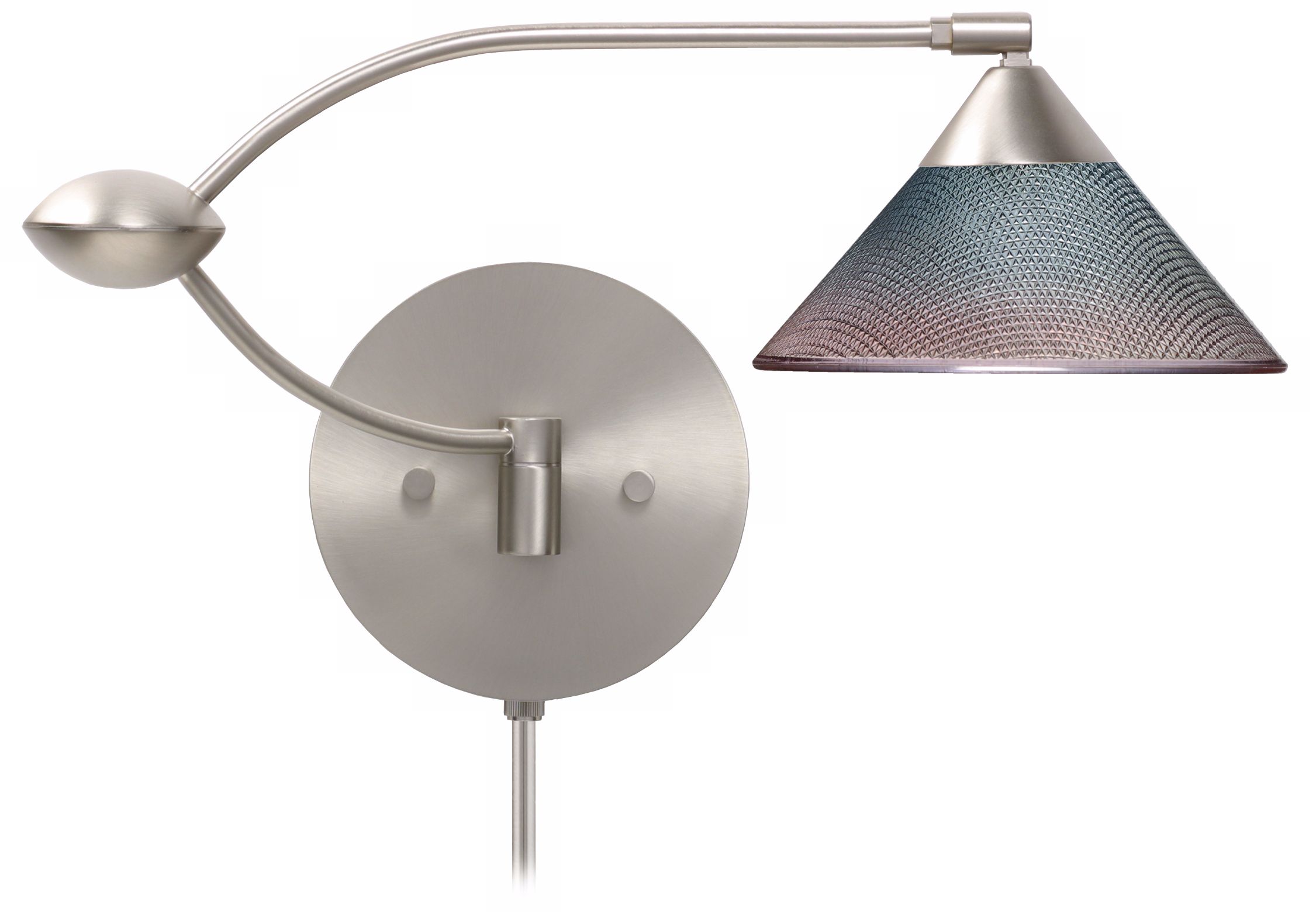 Bi-Color Glass Plug-In Double Swing Arm Wall Lamp