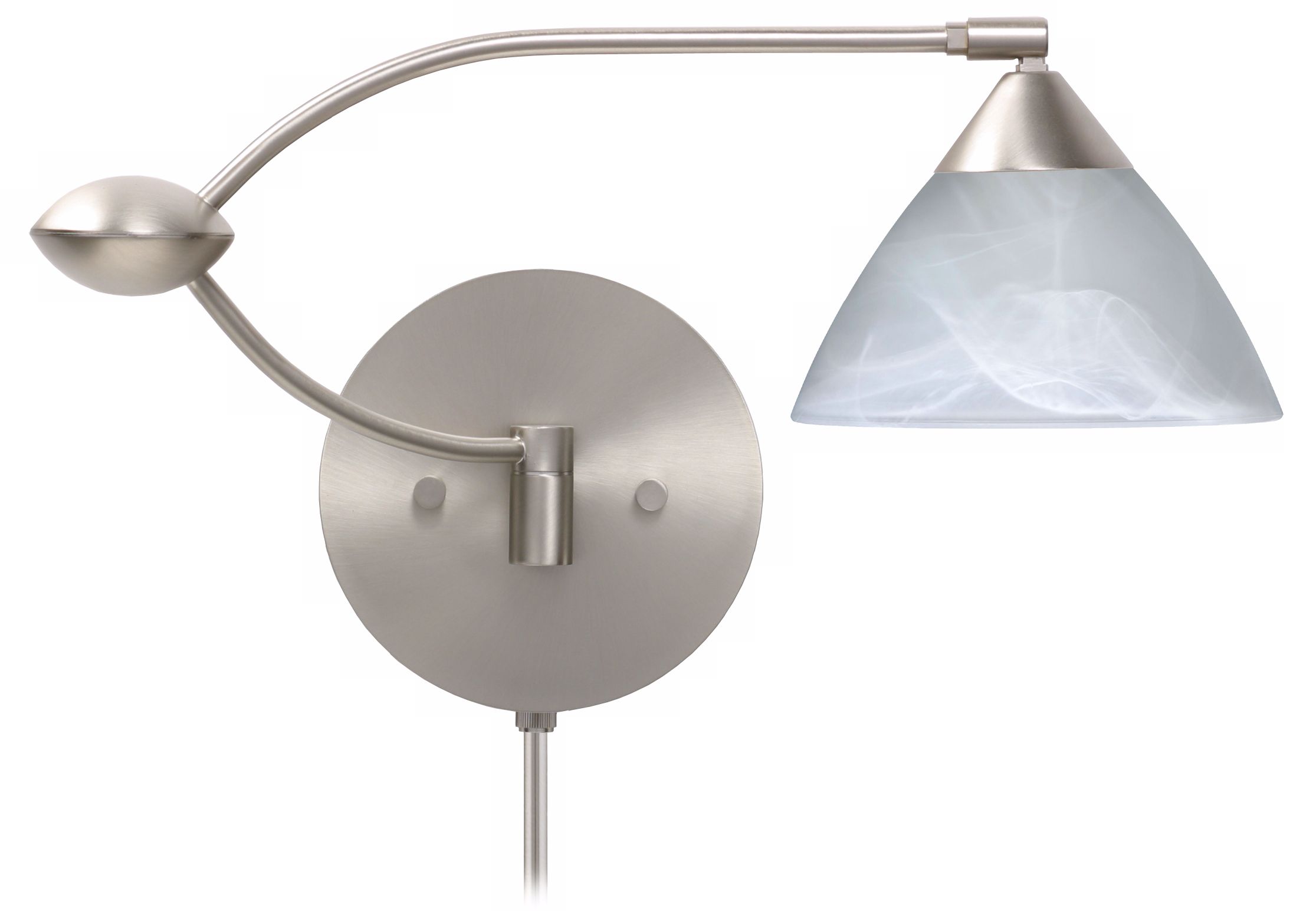 Marble Glass Plug-In Double Swing Arm Wall Lamp