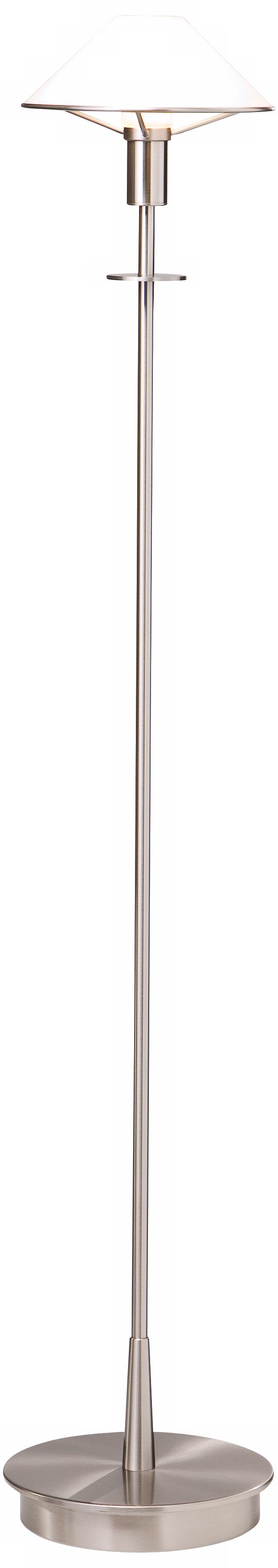 Holtkoetter Satin Nickel True White Glass Floor Lamp