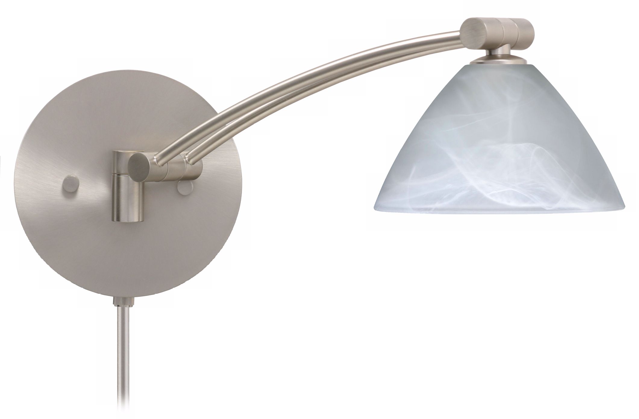 Marble Glass Plug-In Style Swing Arm Wall Lamp