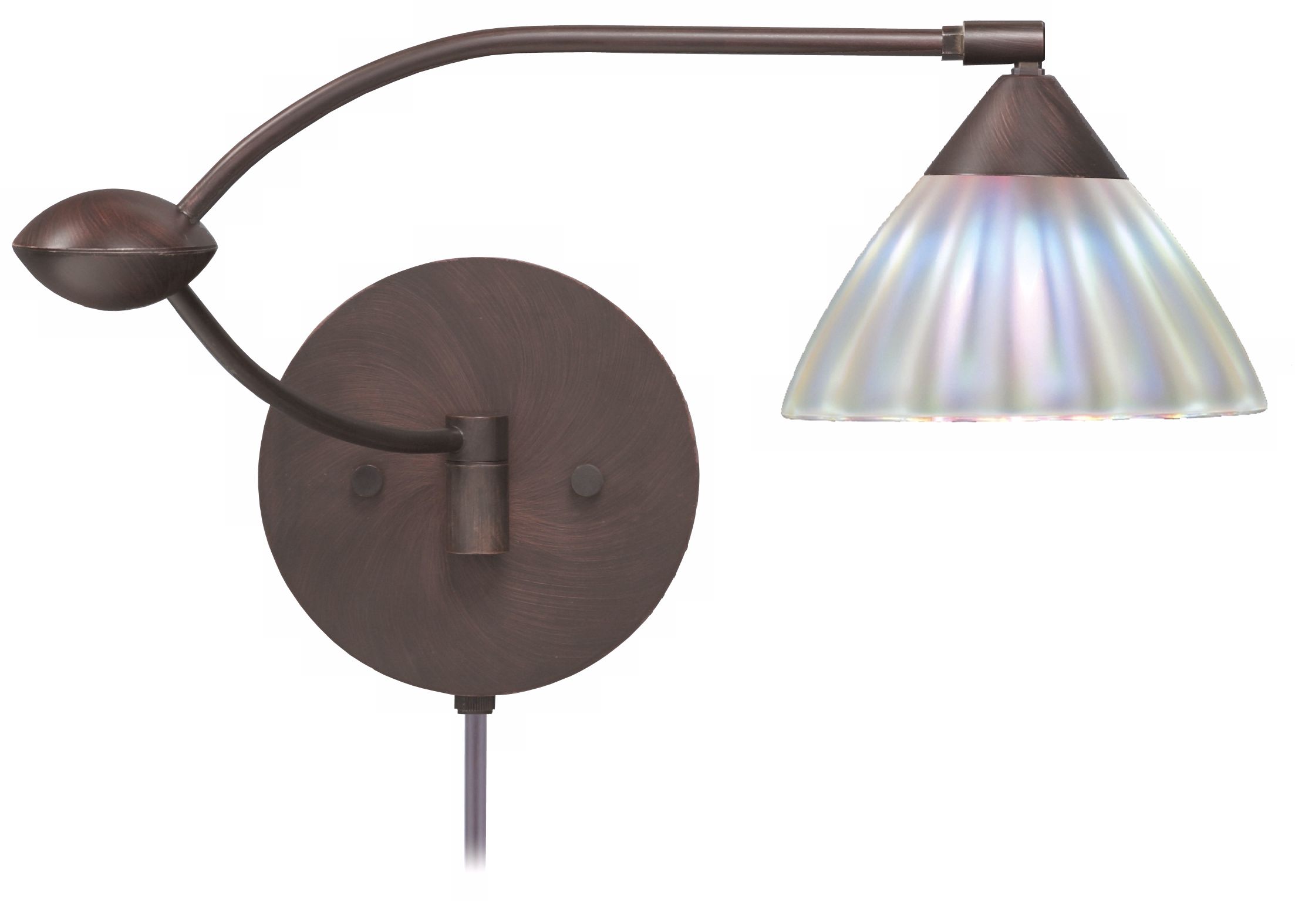 Pearl Glass Double Swing Arm Plug-In Style Wall Lamp