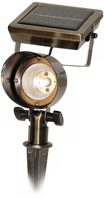 Pewter Adjustable Solar LED Landscape Spot Light