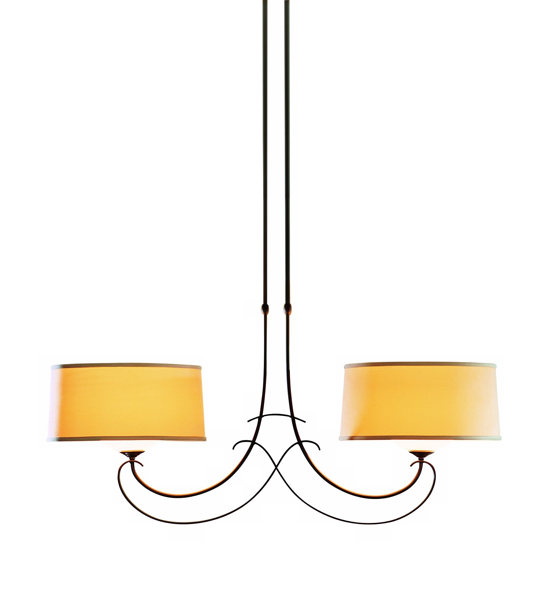 Hubbardton Forge Scrolled Bronze Duo Pendant Chandelier