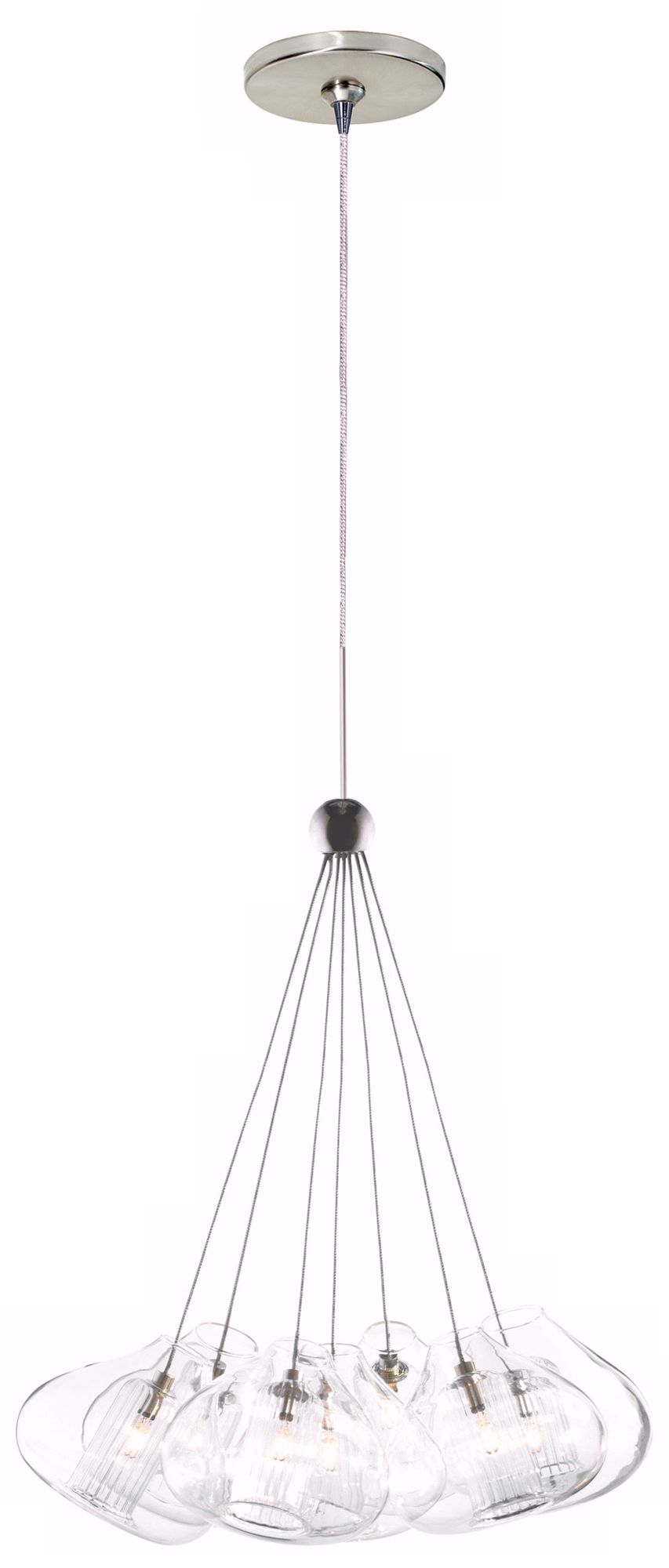 Cheers Seven Globe Satin Nickel Mini Pendant