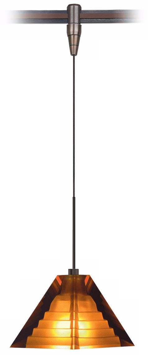 Pyramid Amber Glass Bronze Tech Lighting MonoRail Pendant