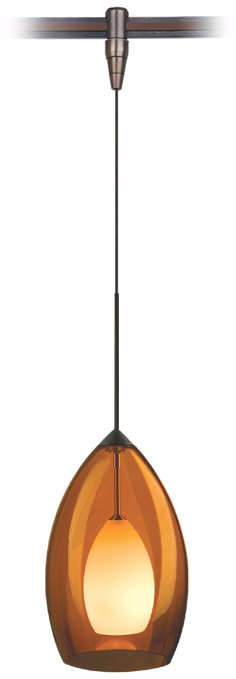 Fire Amber Murano Glass Bronze Tech Lighting MonoRail Pendant