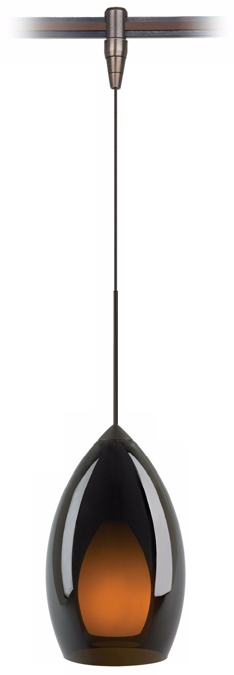 Fire Brown Murano Glass Bronze Tech Lighting MonoRail Pendant