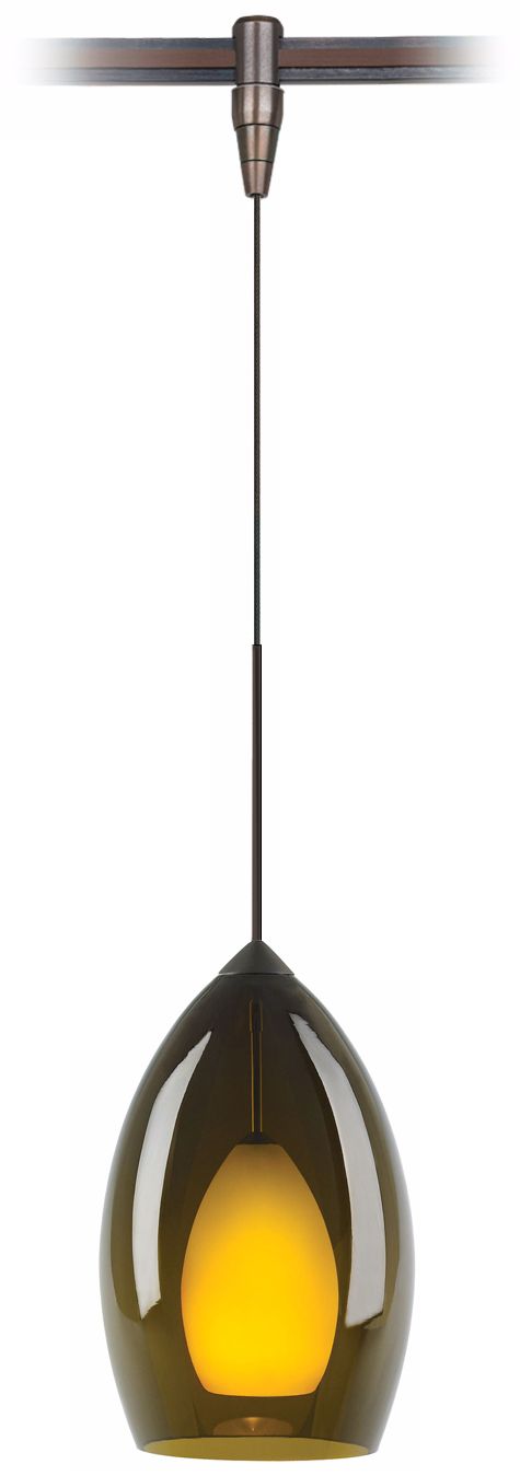 Fire Green Murano Glass Bronze Tech Lighting MonoRail Pendant