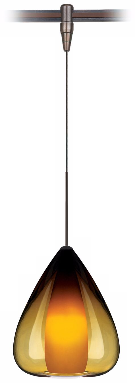 Soleil Amber Glass Bronze Tech Lighting MonoRail Pendant