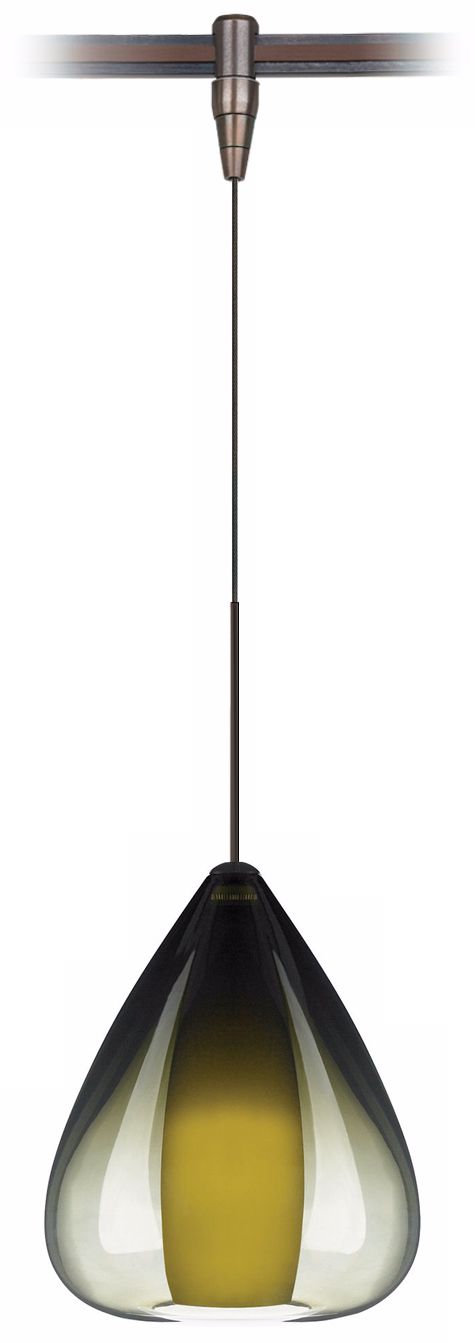 Soleil Olive Green Glass Bronze Tech Lighting MonoRail Pendant