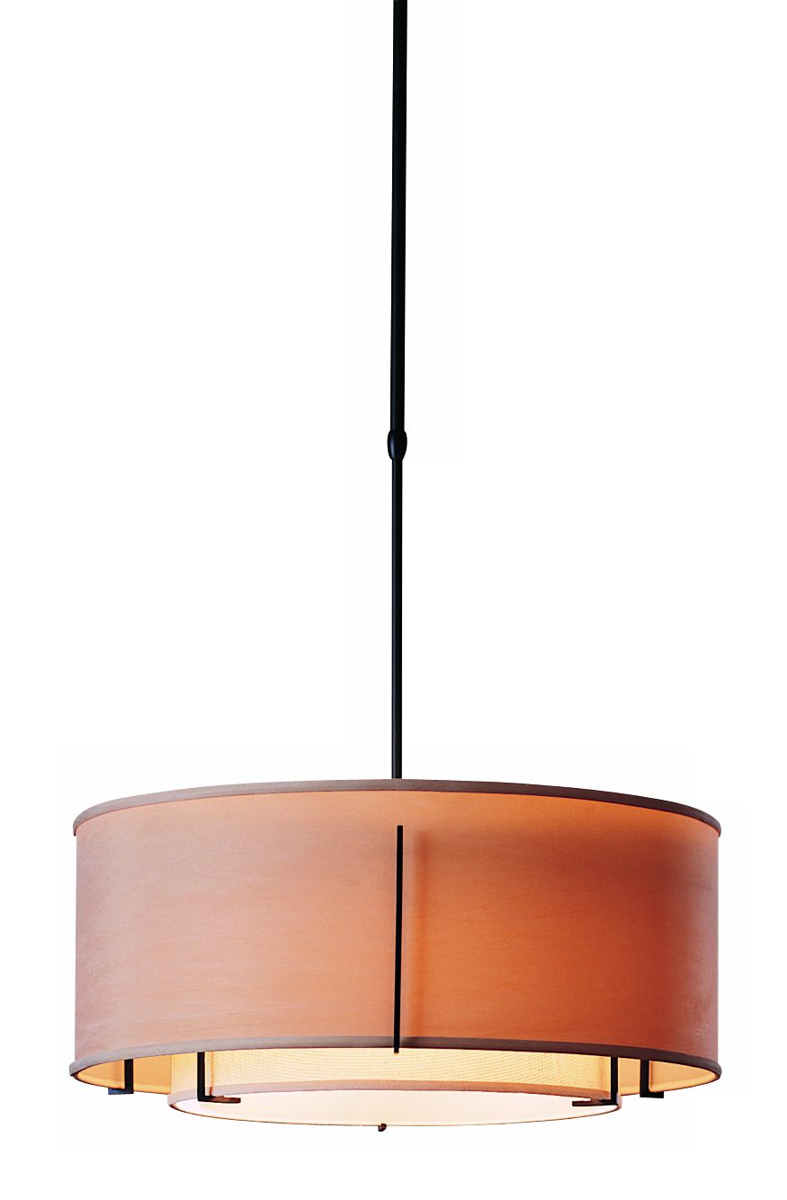 Hubbardton Forge Buff Suede Pendant Chandelier