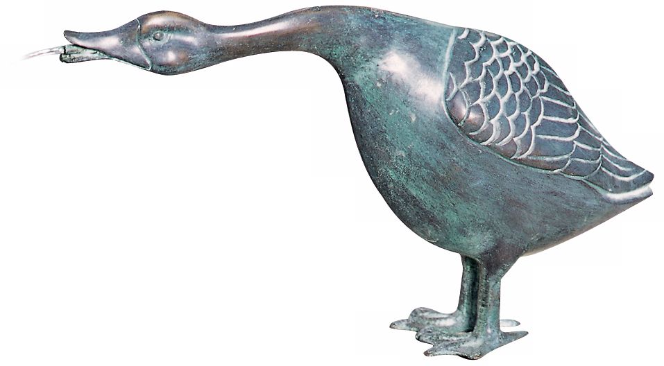 Goose Verdigris Finish Fountain