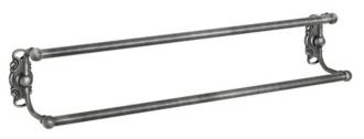 Distressed Nickel Finish Stylized Base 24 Double Towel Bar 32905