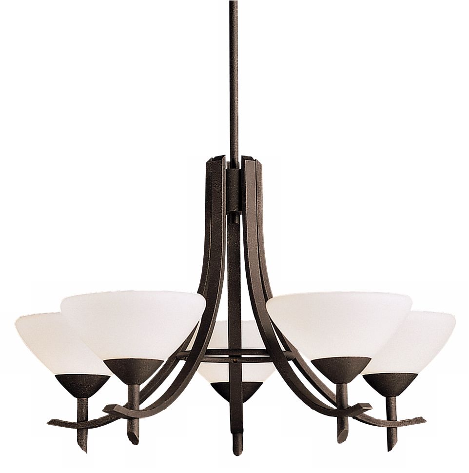 Olympia Distressed Black 27" Wide 5-Light Chandelier