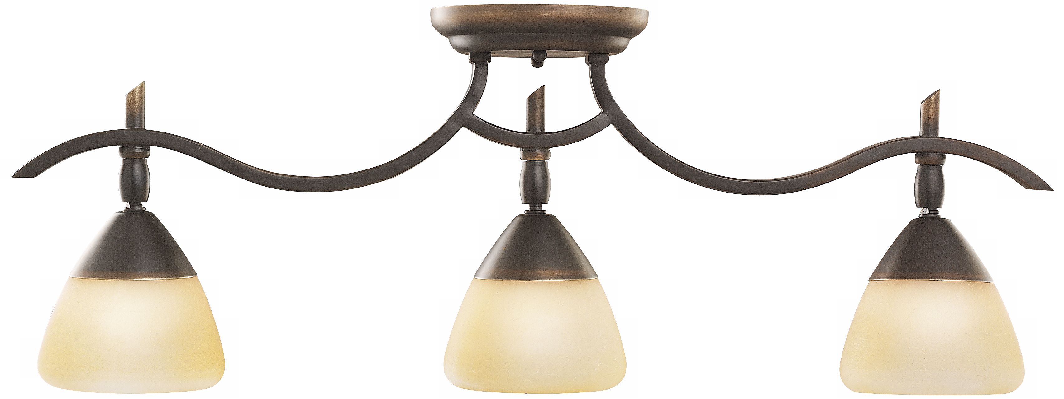 Kichler Bronze Satin Etched Glass Ceiling Fixture