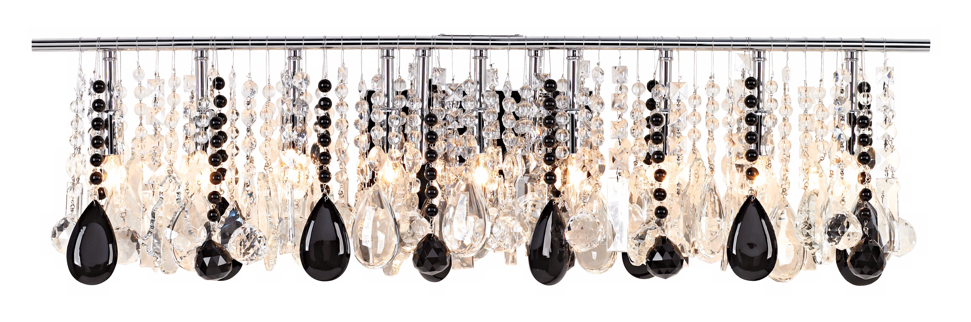 Luminous Black and Clear Crystal 36" Wide Bathroom Fixture