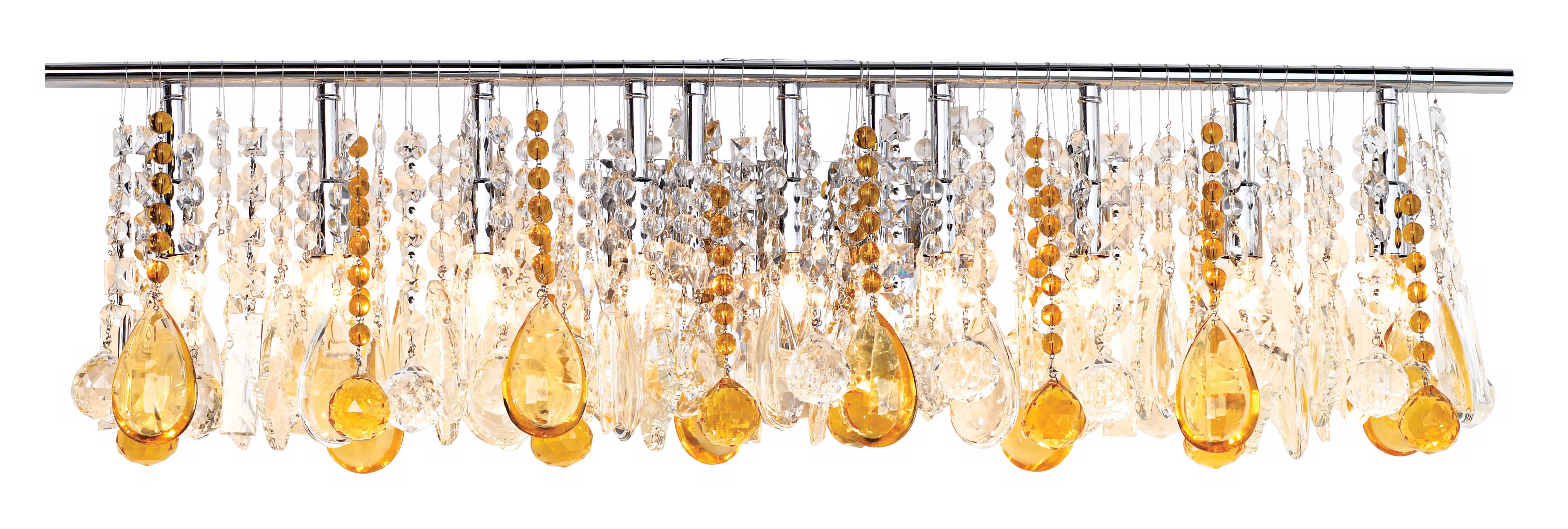 Luminous Amber and Clear Crystal 36" Wide Bathroom Fixture