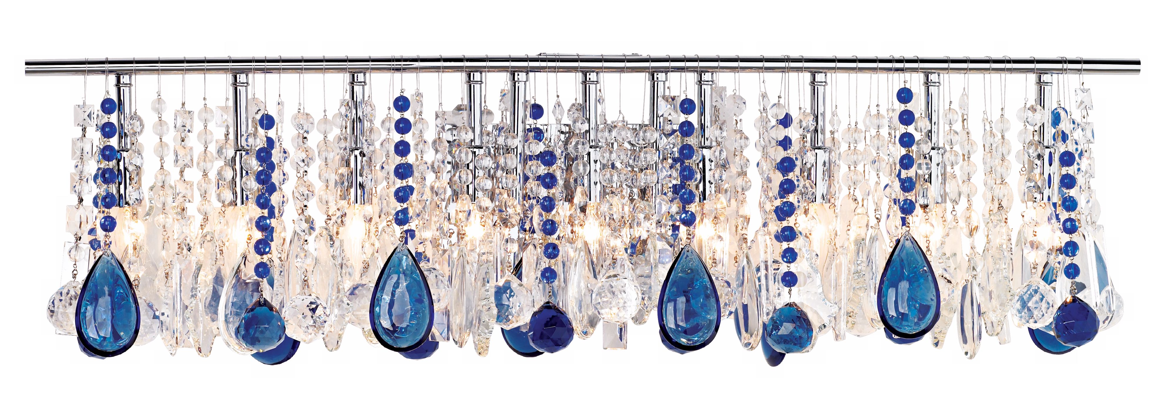 Luminous Blue and Clear Crystal 36" Wide Bathroom Fixture