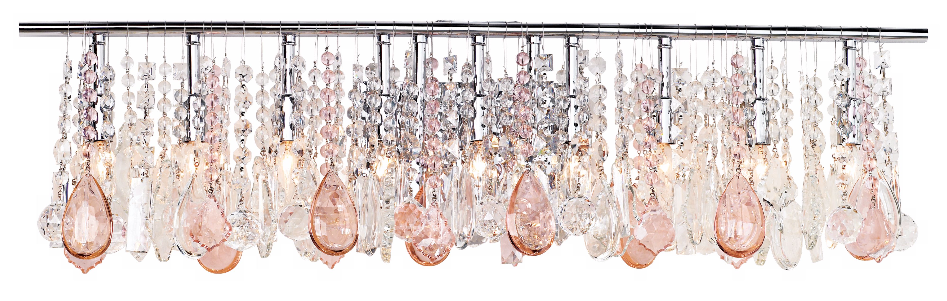 Luminous Pink and Clear Crystal 36" Wide Bathroom Fixture