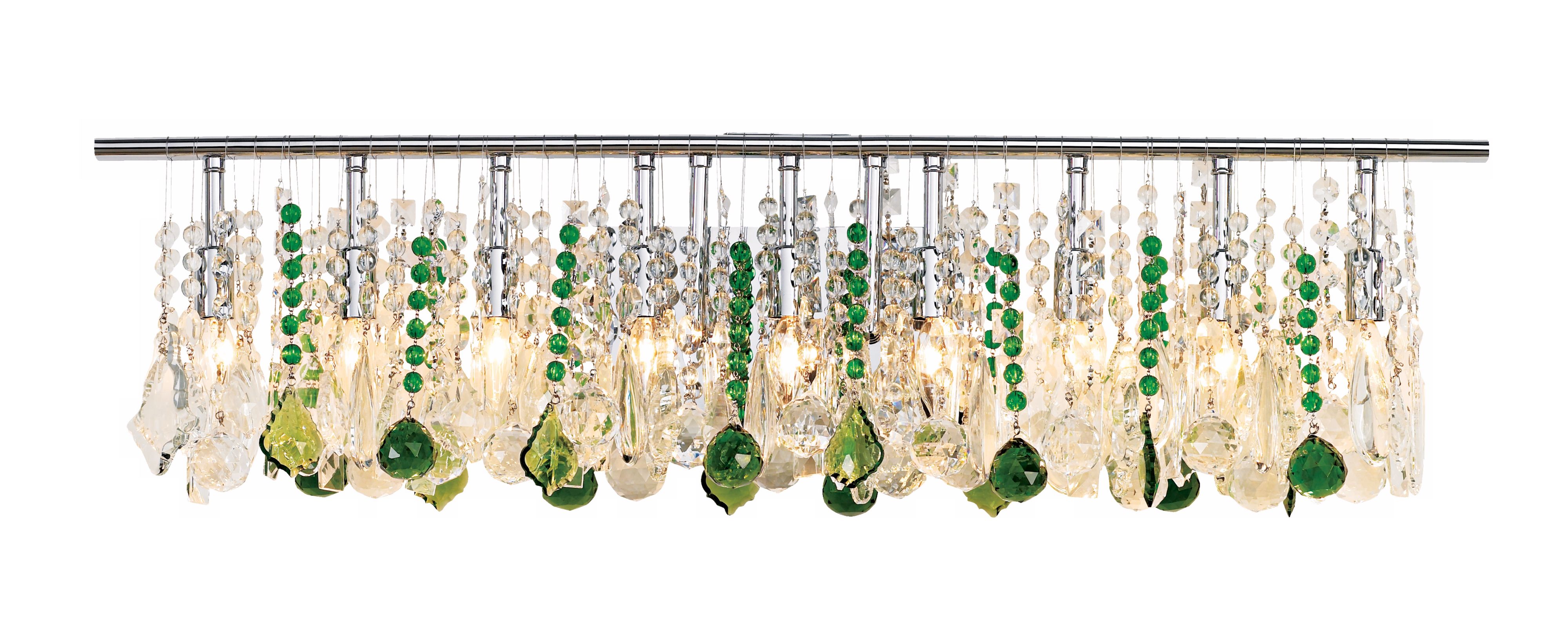 Luminous Green and Clear Crystal 36" Wide Bathroom Fixture