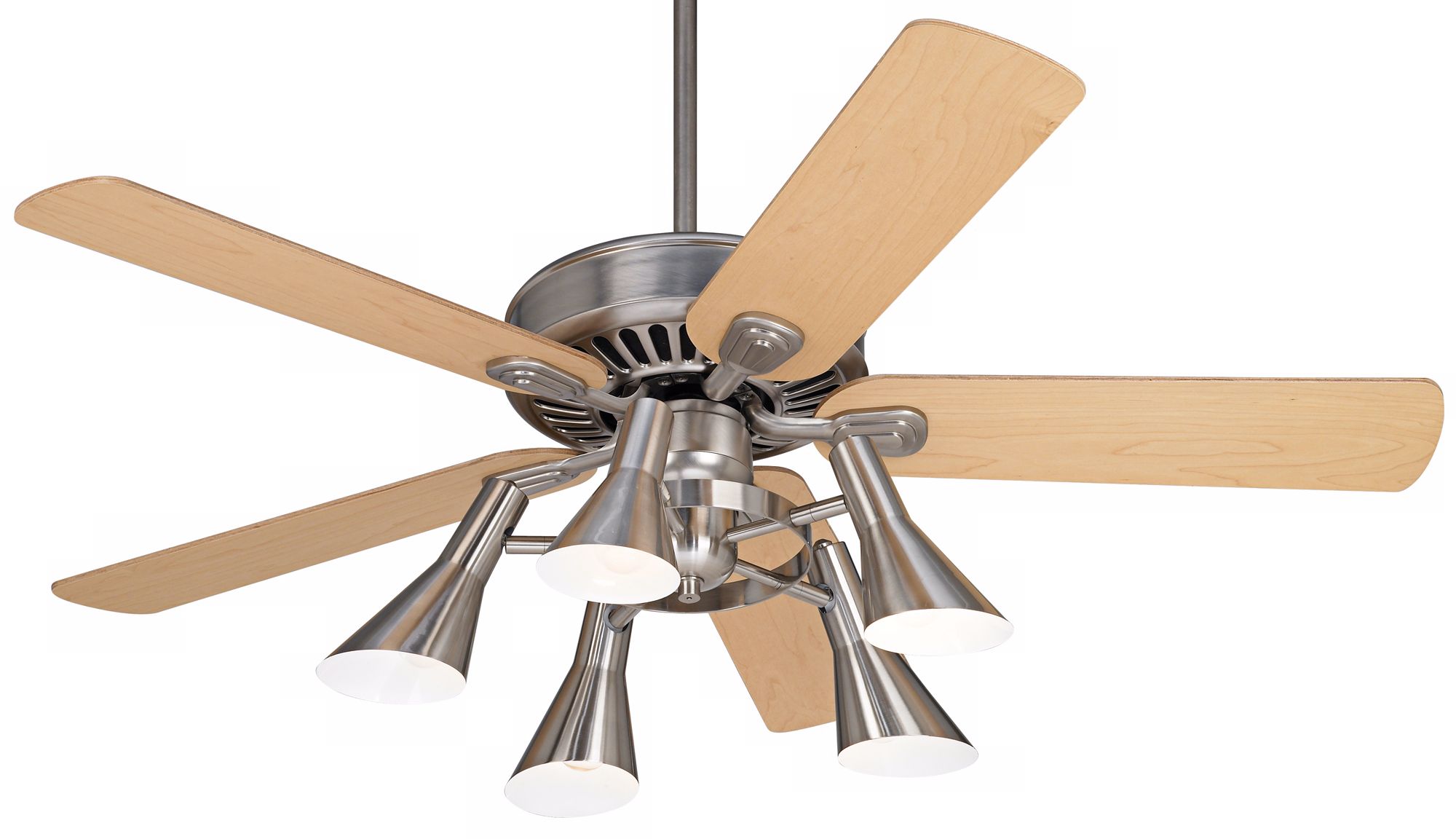 52" Windstar II Brushed Steel with Maple Ceiling Fan