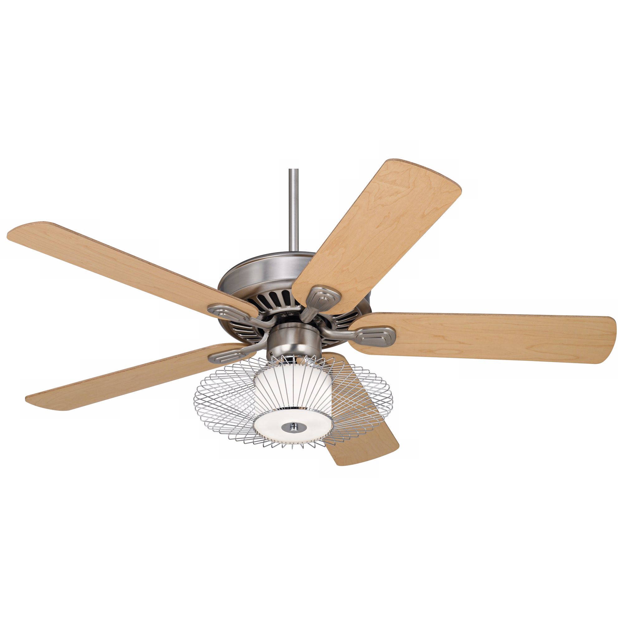 52" Windstar II™ Brushed Steel and Chrome Ceiling Fan