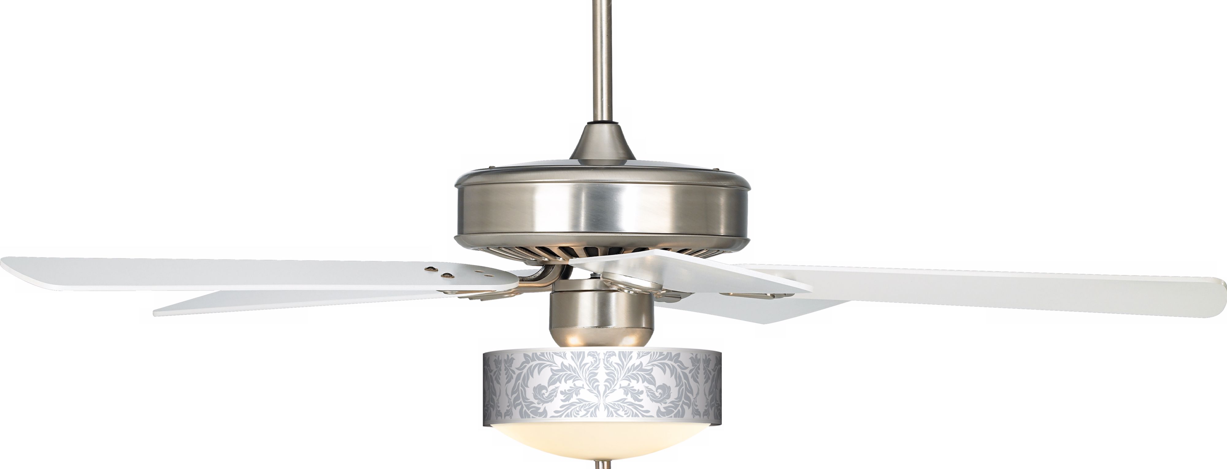 Brushed Steel Windstar II™ Silver Baroque Ceiling Fan
