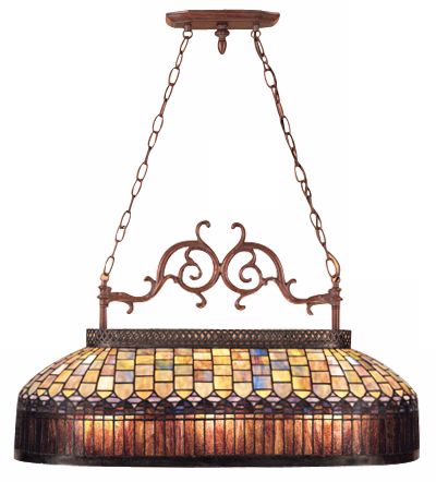 Medici Bronze 32" Wide Tiffany-Style Island Chandelier