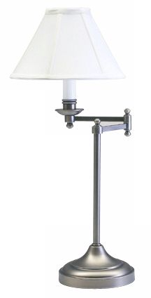 Club Antique Silver Swing Arm Desk Lamp