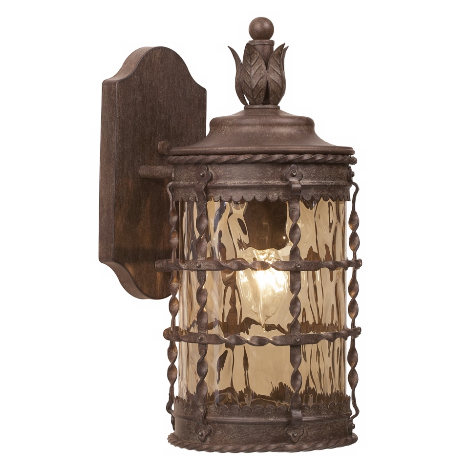 Mallorca Collection 16" High Vintage Rust Outdoor Wall Light   #34149