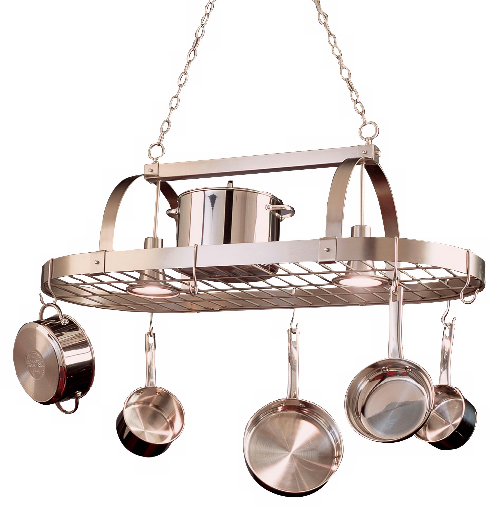 Satin Nickel Pot Rack Chandelier