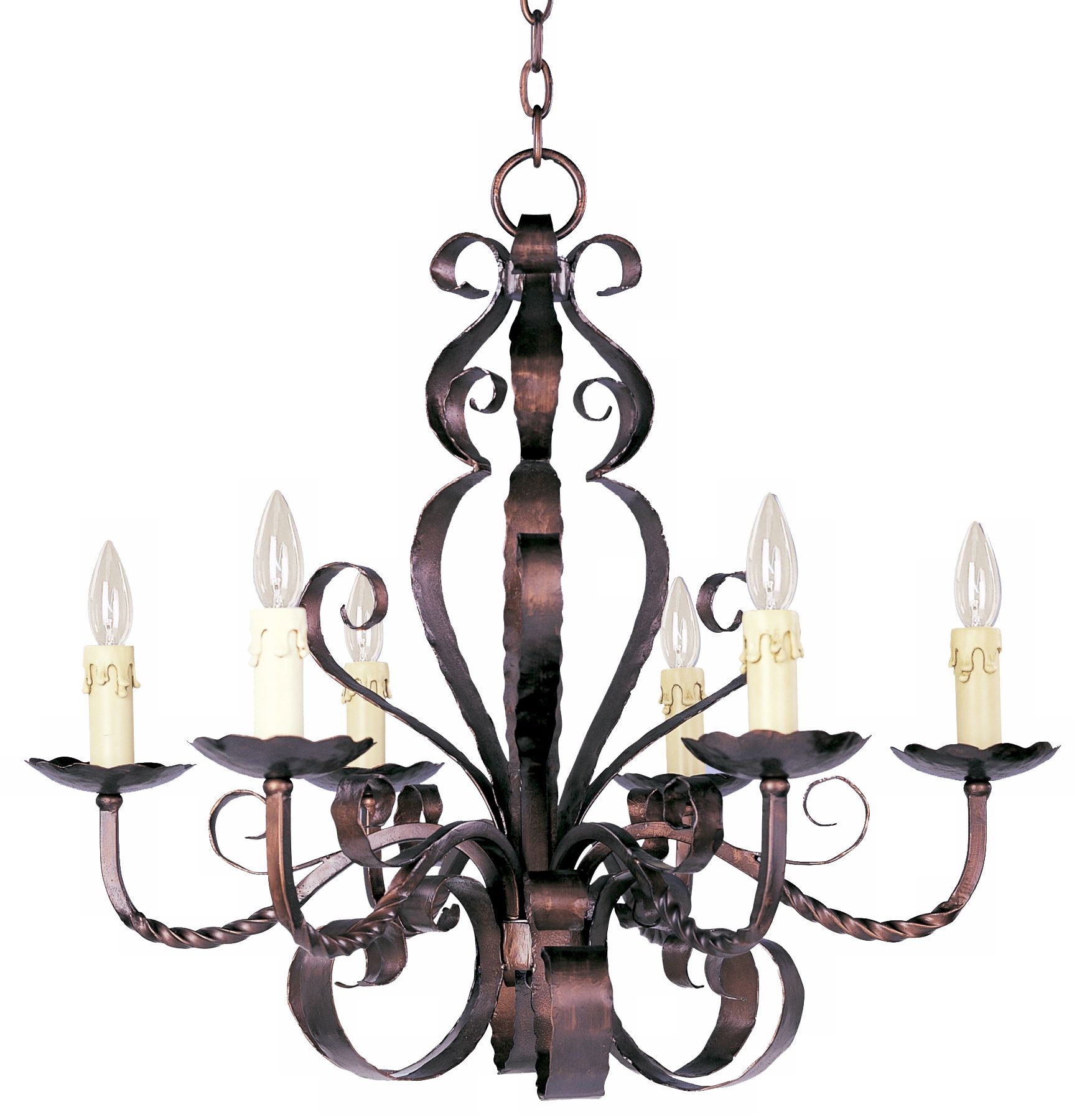 Aspen Collection Six Light Large Candle Chandelier