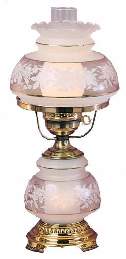 Quoizel Clear Frosted French Gold Small Hurricane Table Lamp