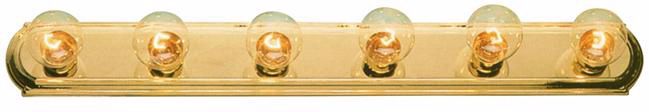 Six Light 36" Wide Brass Bathroom Light Fixture