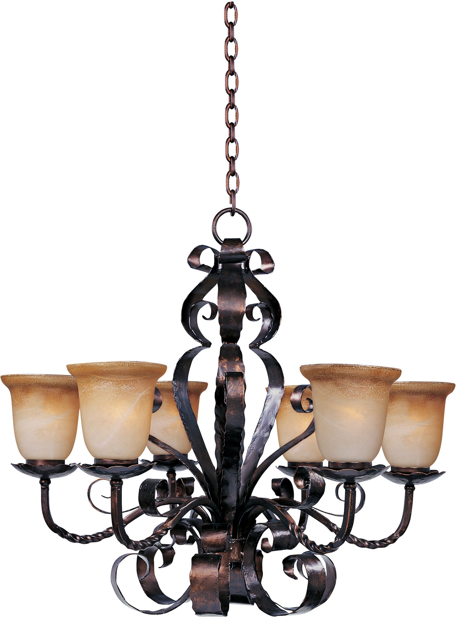 Aspen Collection 6 Light Single Tiered Chandelier