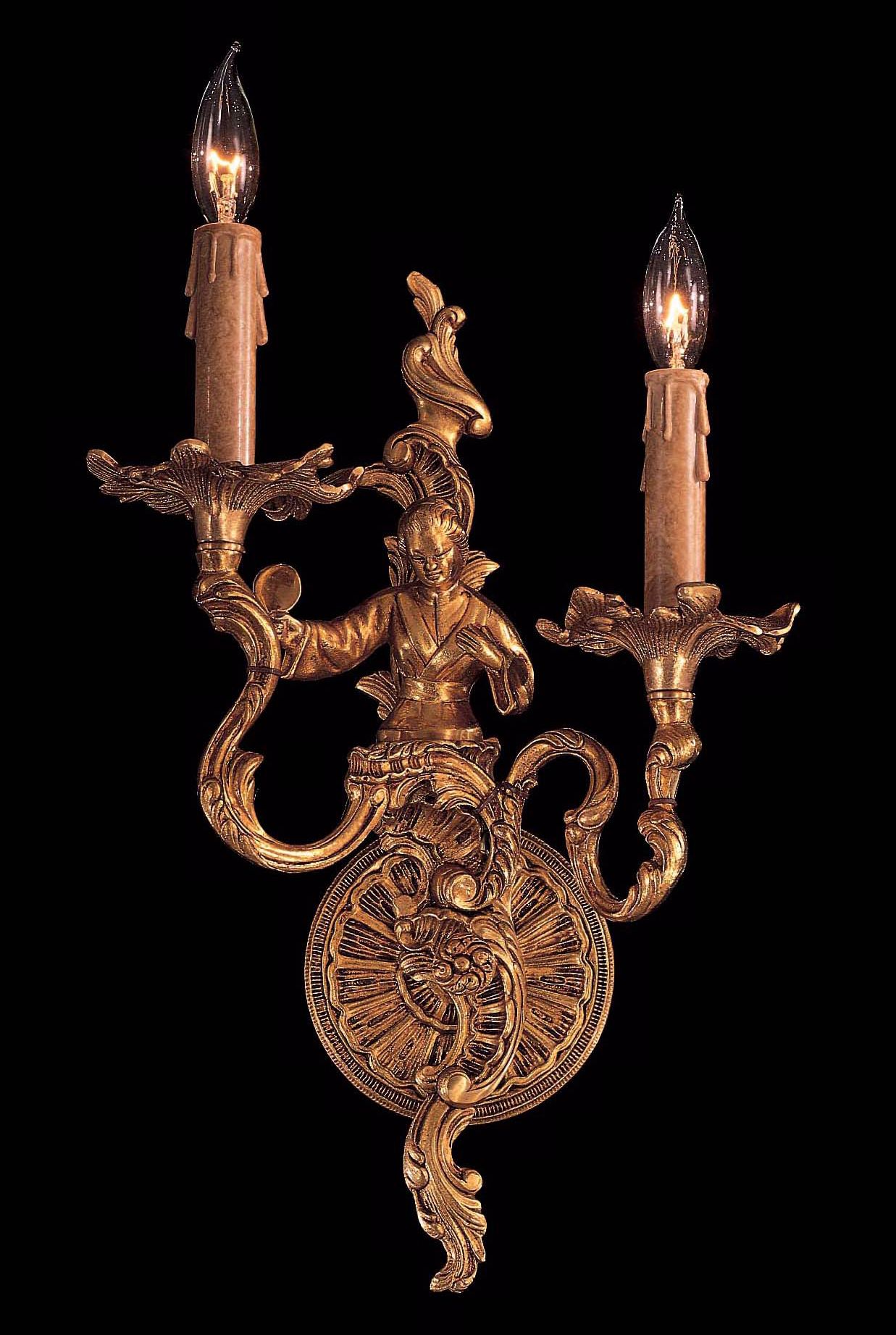 Metropolitan Asian Woman Two Light Right Wall Sconce
