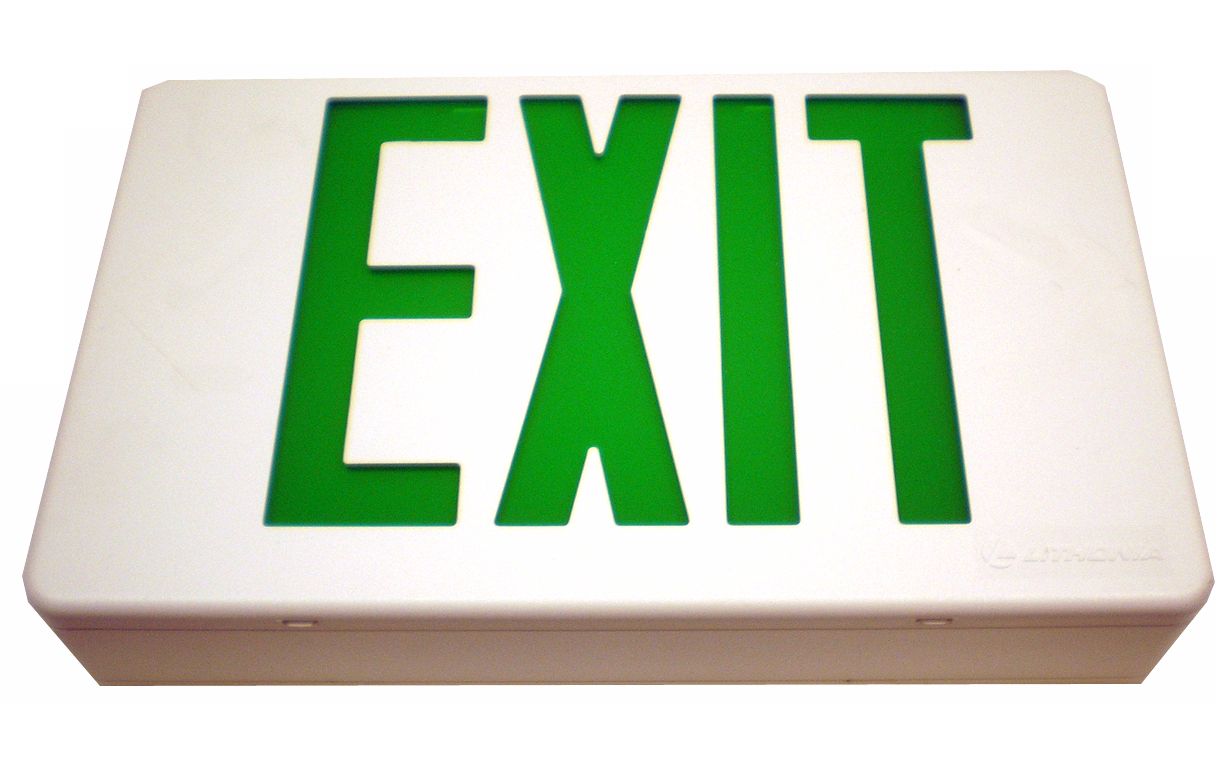 Damp Location Green LED Exit Sign