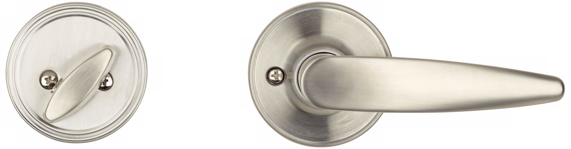 Schlage Dover Satin Steel Inside Door Lever and Lock