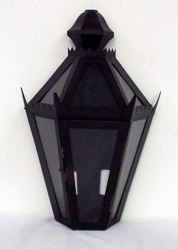 Black Finish Smoke Glass Outdoor Wall Lantern (34899)