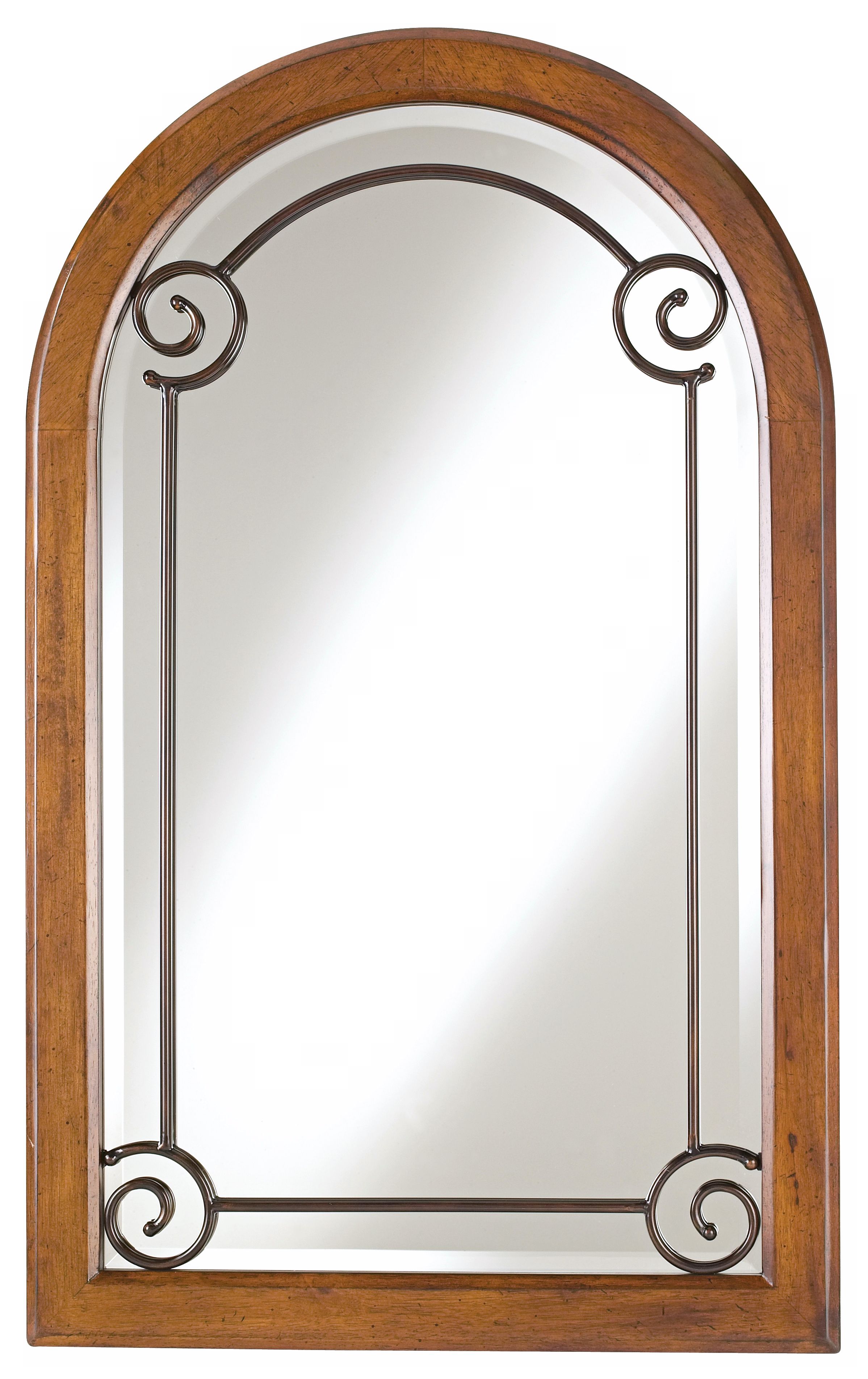 Minka Arched Walnut Burl Wall Mirror