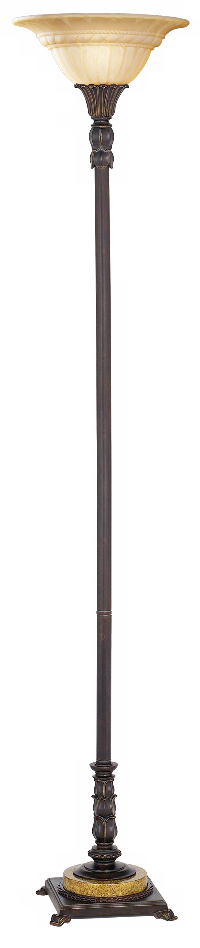 Kathy Ireland London Avenue Bronze Torchiere Floor Lamp