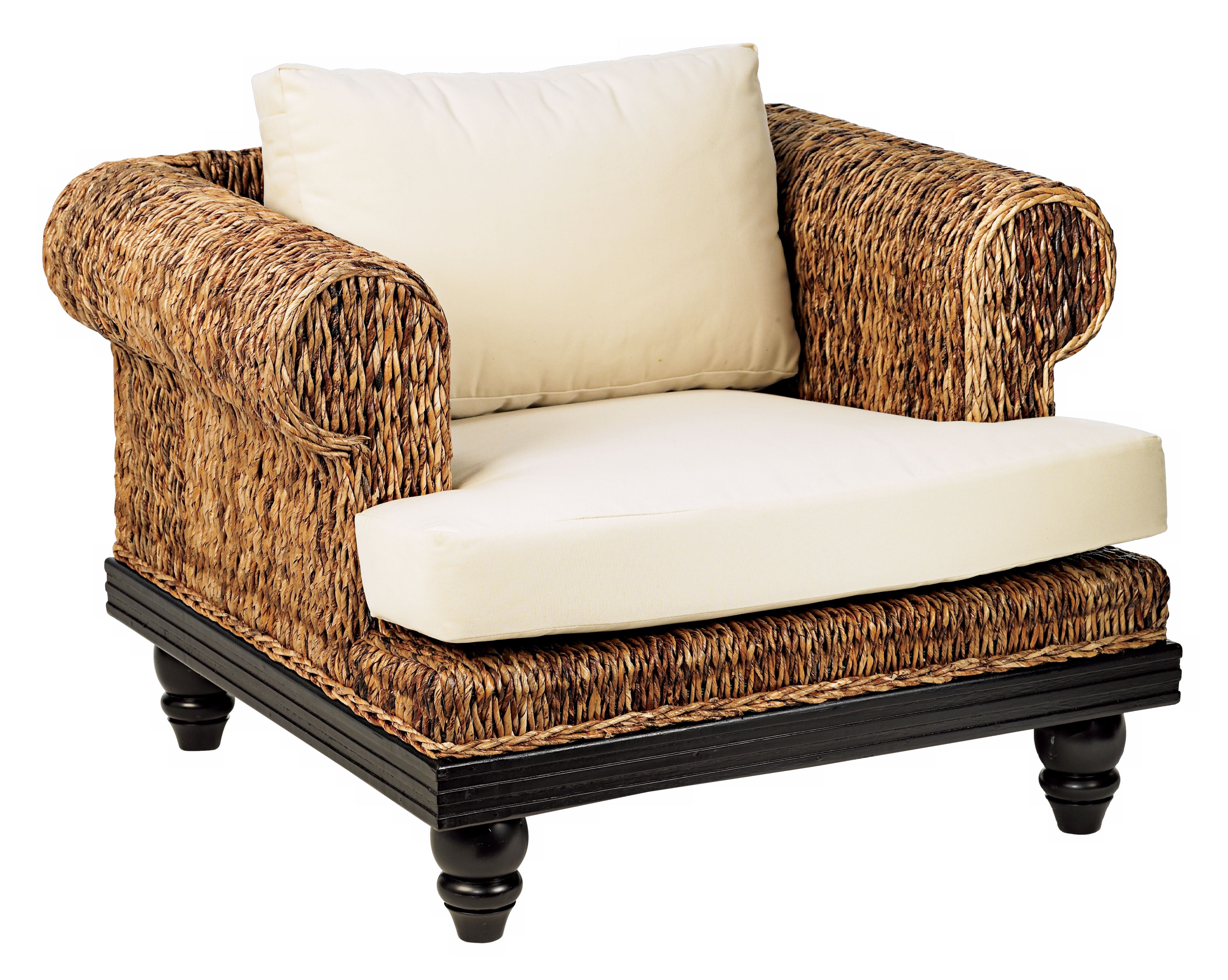 Tropical Abaca Fiber Mahogany Club Chair
