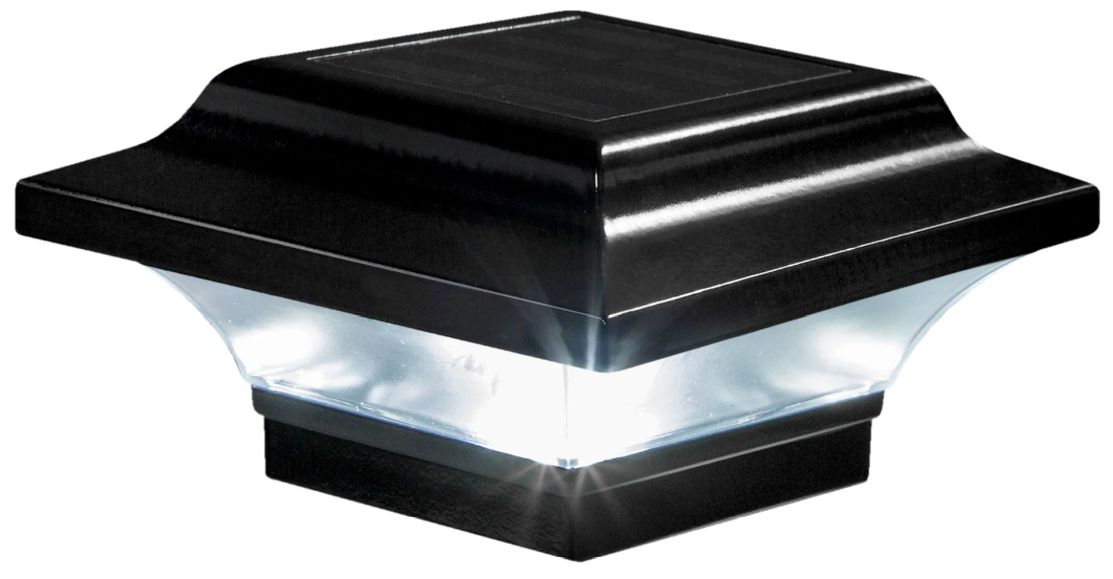 Imperial Black Solar Powered Outdoor Post Cap