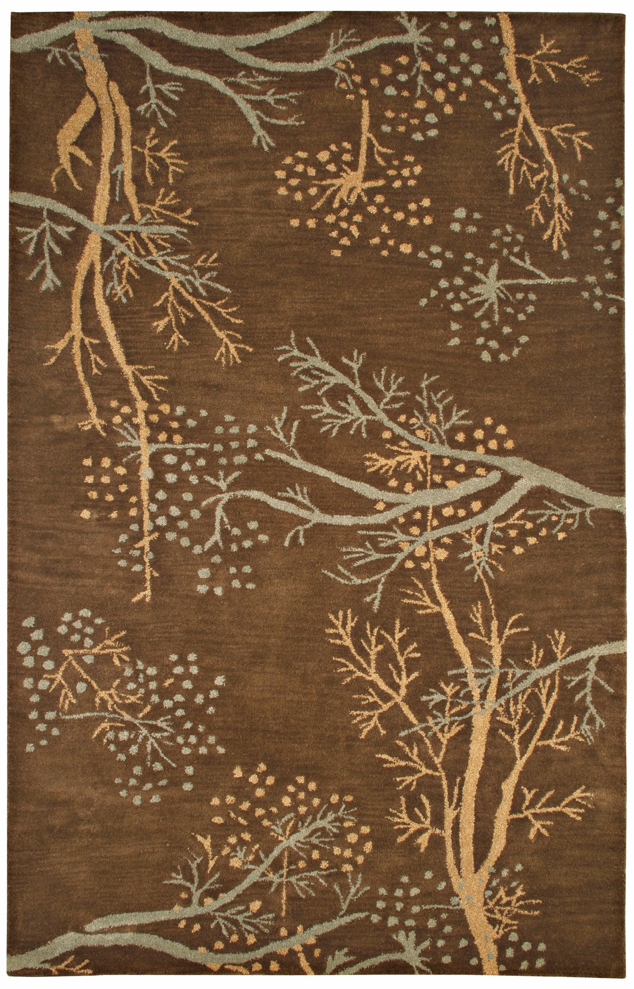 Natural Wool Collection Picnic Brown Area Rug