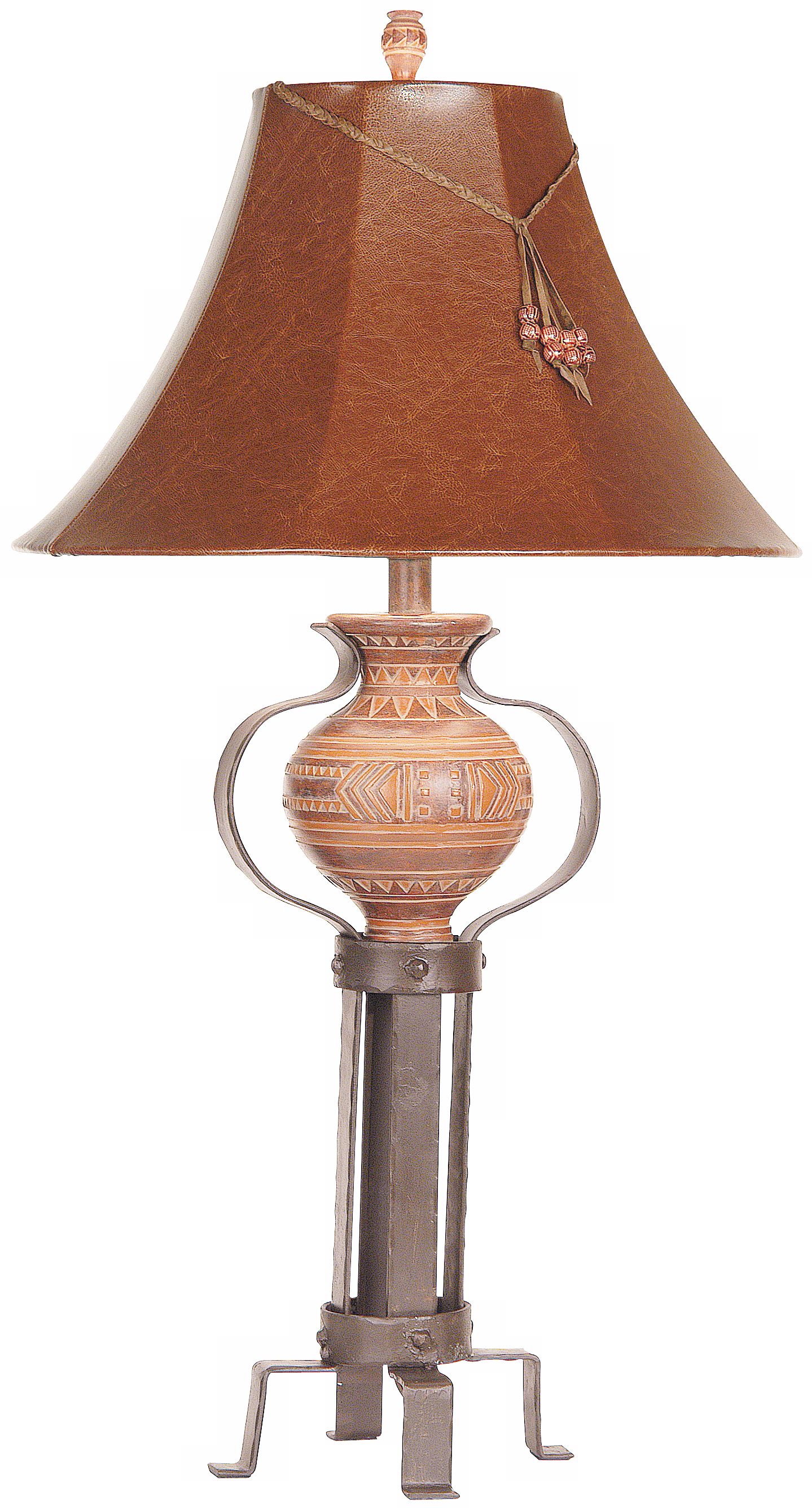 Southwest Pot Metal Frame Table Lamp
