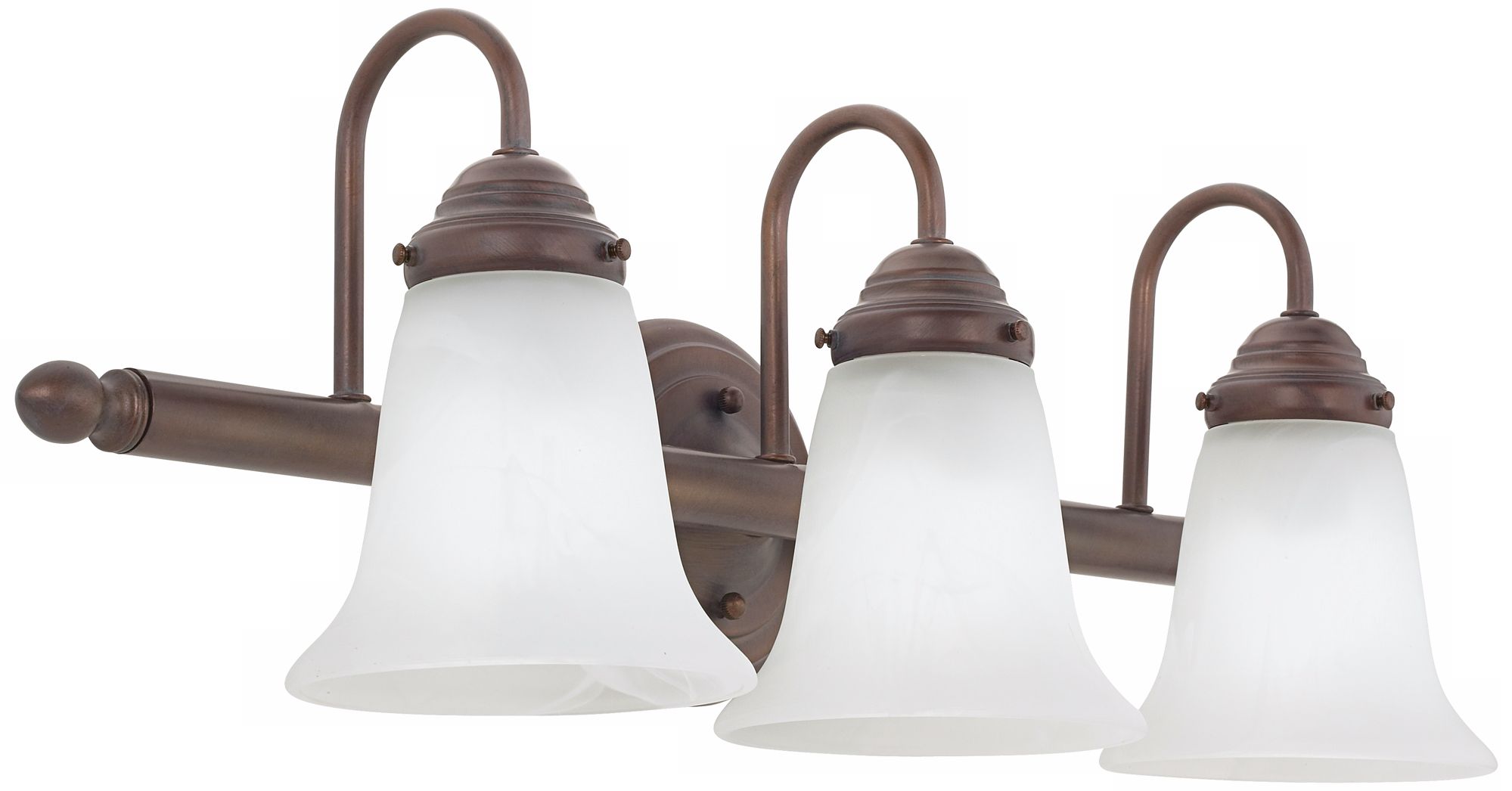 Bell Glass 25 1/2" Wide Bronze Rust Bath Light