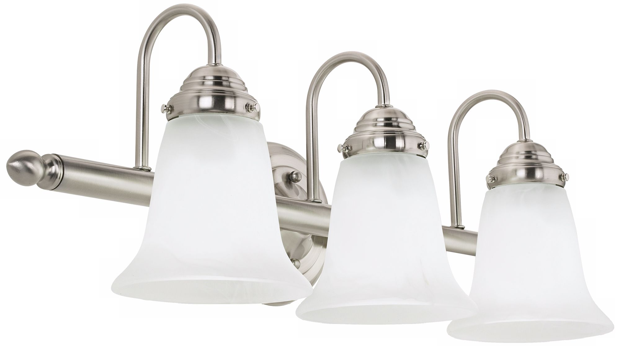 Bell Glass 25 1/2" Wide Satin Nickel Bath Light