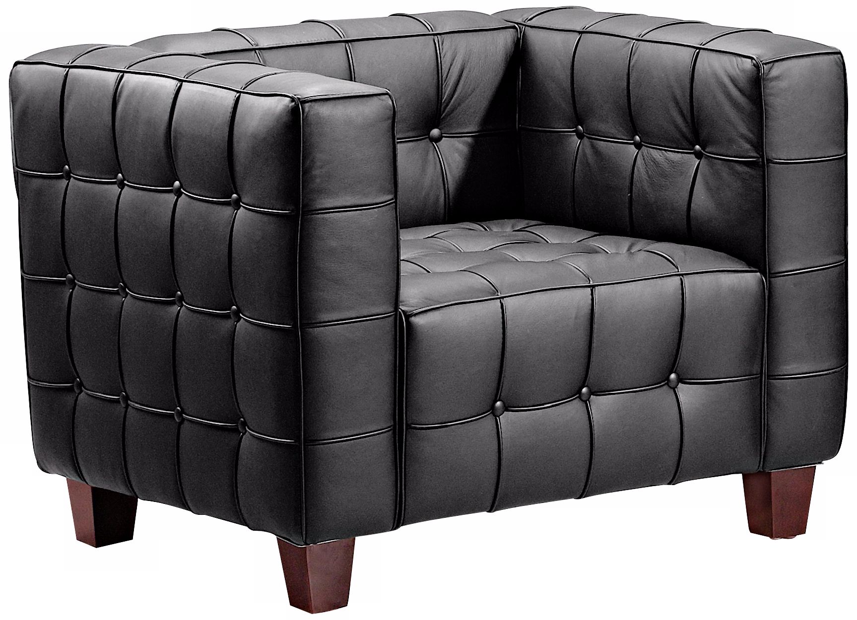 Zuo Button Collection Black Leather Armchair