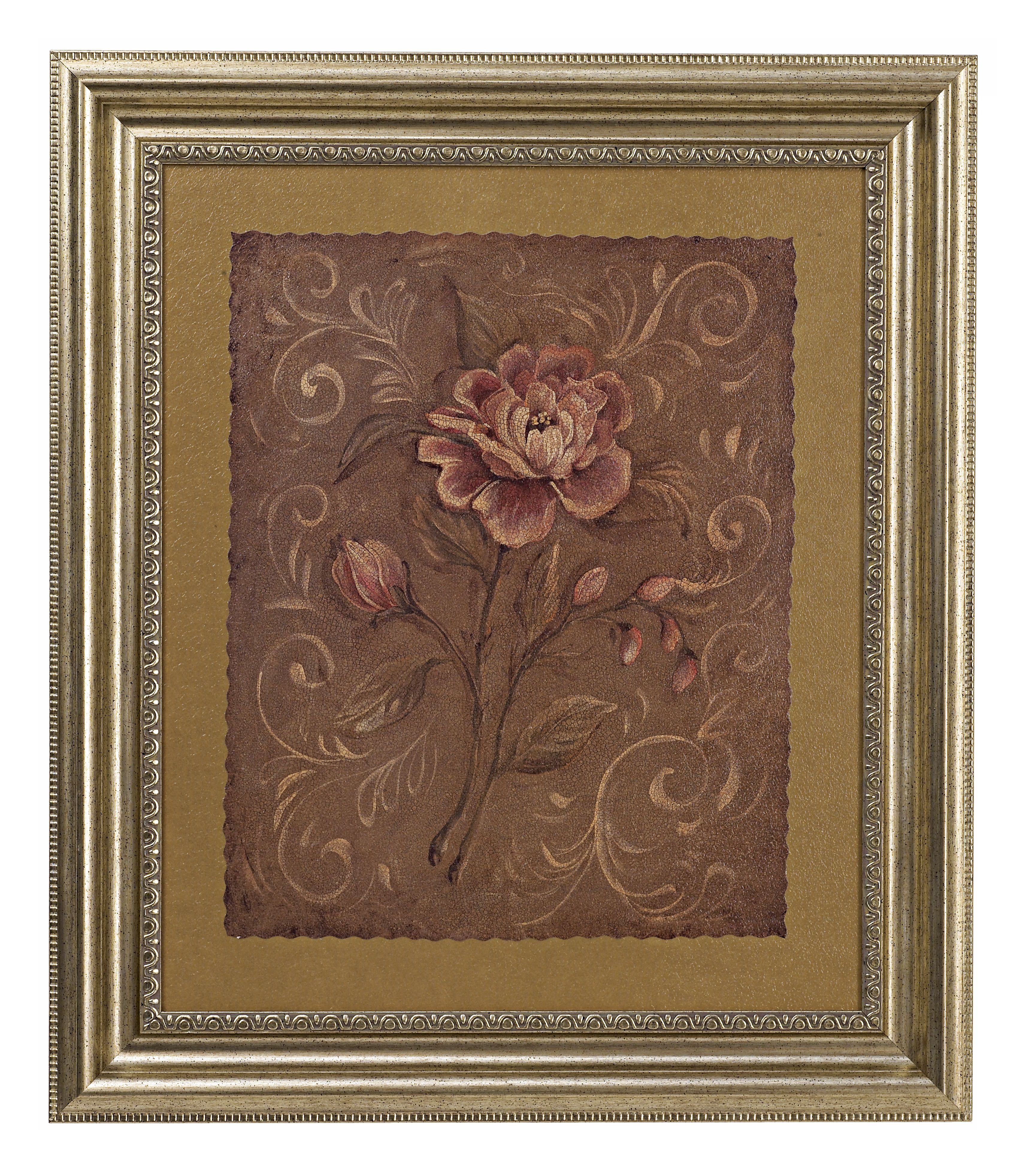 Crackle Rose 28 1/2" High Wall Art