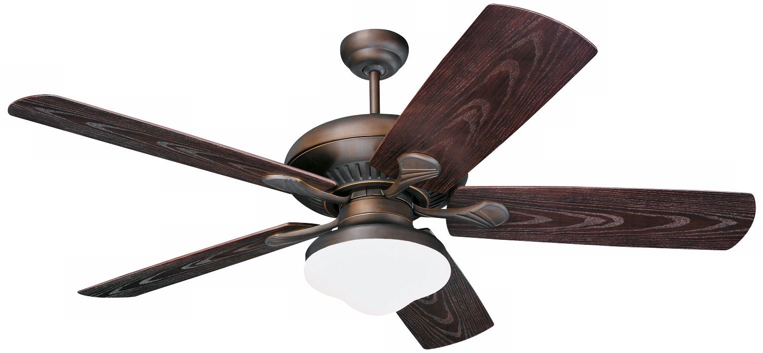 54" Monte Carlo Shores Bronze Outdoor Ceiling Fan with Light